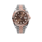 Datejust 41MM 126331 Chocolate Diamond Dial Fluted Bezel Two Tone Rose Gold Jubilee Bracelet