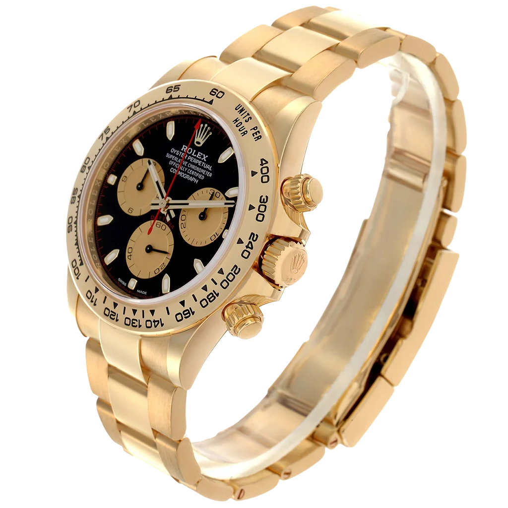 Daytona 40mm Black Dial Yellow Gold Mens Automatic Watch 116508