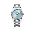 President Day-Date 36mm Platinum Ice Blue Mens Watch 128236-0008
