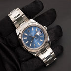 Datejust 116334 Fluted Bezel Watch 41mm Blue Index Dial