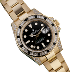GMT Master II 18k Yellow Gold Diamond Black Sapphire 116758SANR