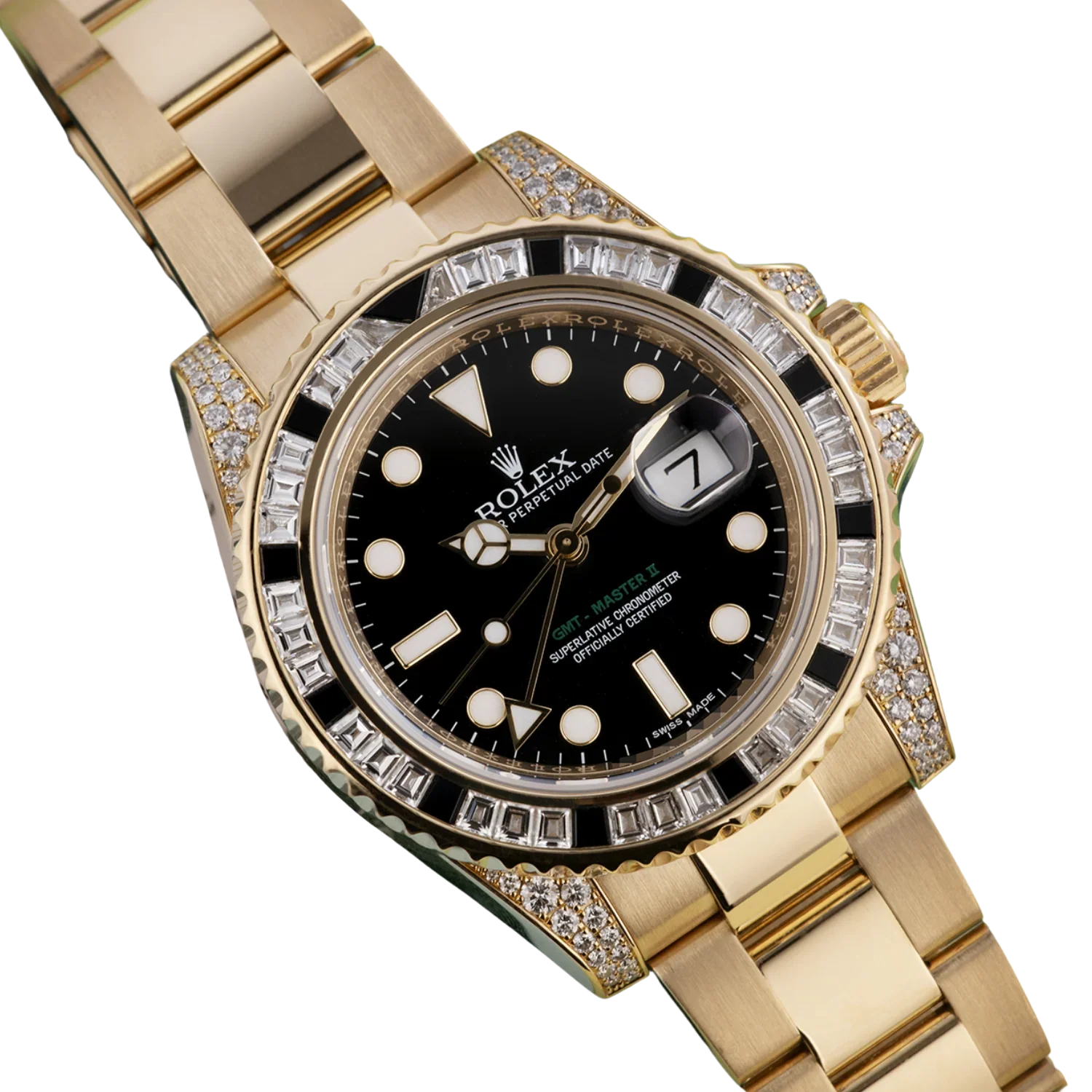 GMT Master II 18k Yellow Gold Diamond Black Sapphire 116758SANR