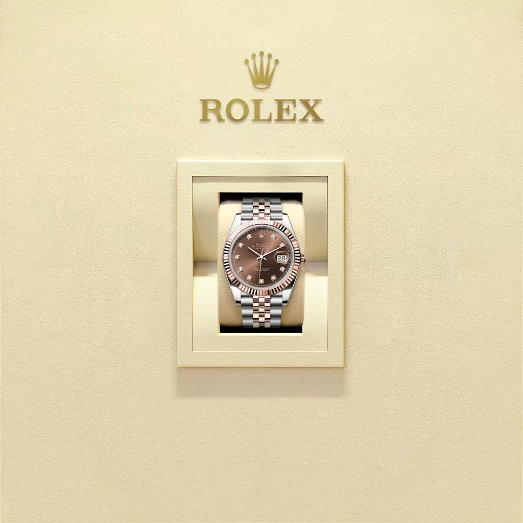 Datejust 41MM 126331 Chocolate Diamond Dial Fluted Bezel Two Tone Rose Gold Jubilee Bracelet