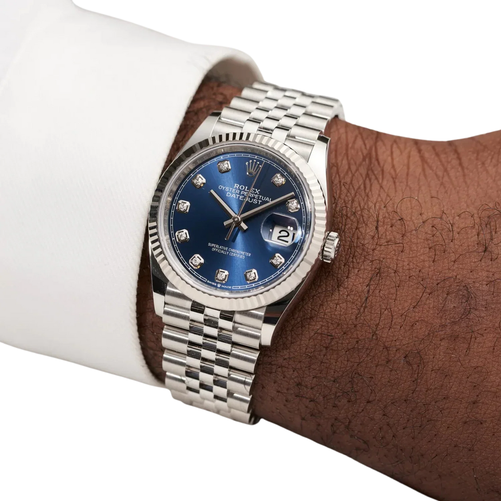 Datejust 36mm Steel & White Gold Blue Dial Diamonds m126334-0016
