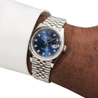 Datejust 36mm Steel & White Gold Blue Dial Diamonds m126334-0016