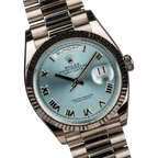 President Day-Date 36mm Platinum Ice Blue Mens Watch 128236-0008