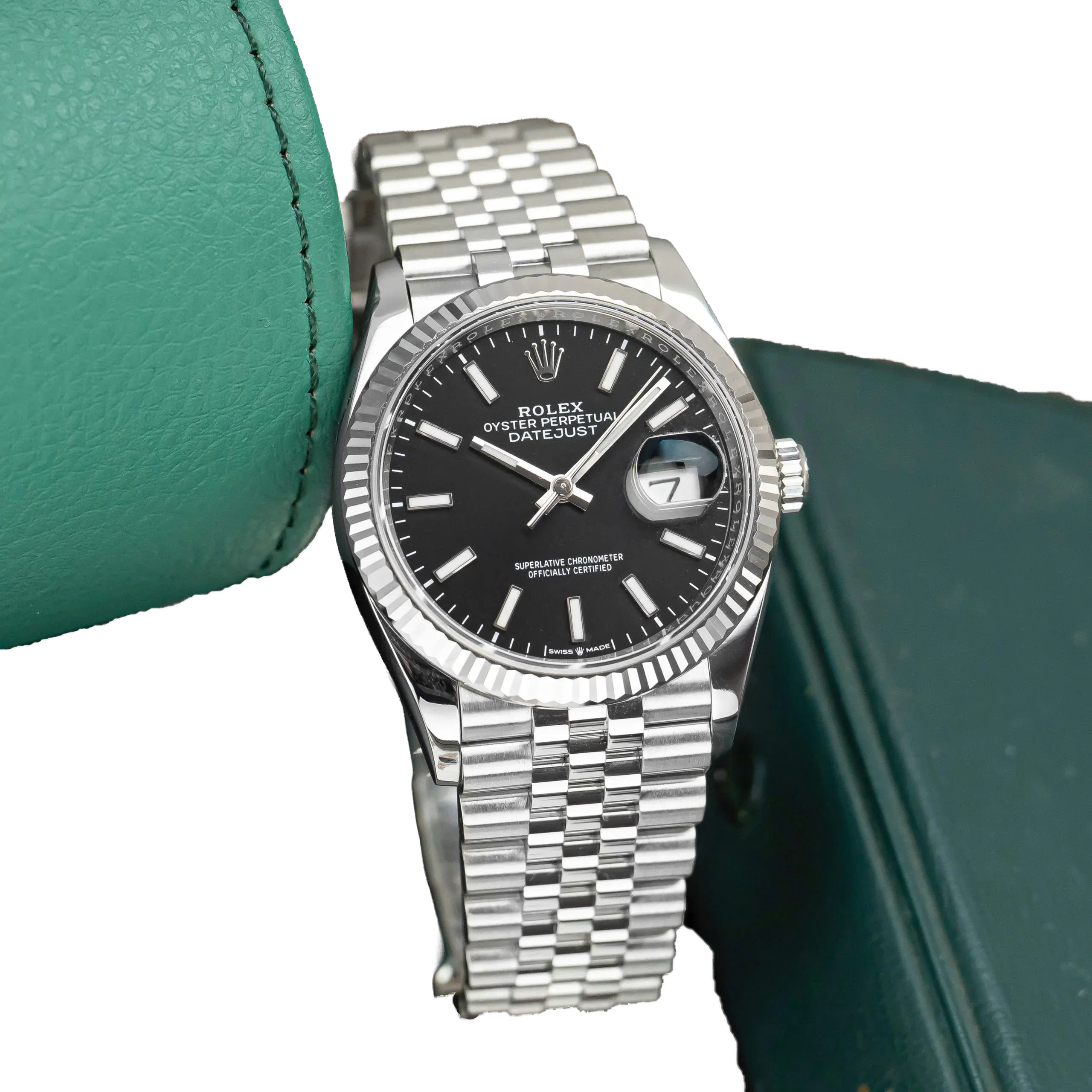 Datejust 41mm Steel White Gold Black Dial Mens Watch m126334-0018