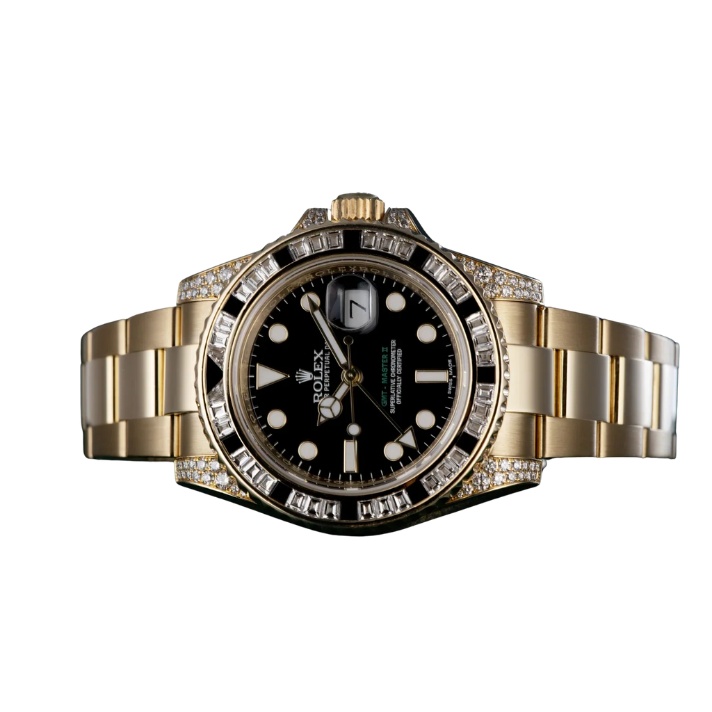 GMT Master II 18k Yellow Gold Diamond Black Sapphire 116758SANR
