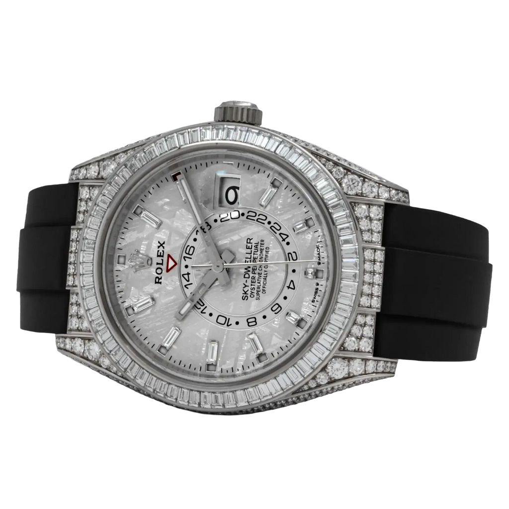 Sky-Dweller 42mm 18K White Gold Meteorite Dial Diamond Watch 326259TBR