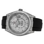 Sky-Dweller 42mm 18K White Gold Meteorite Dial Diamond Watch 326259TBR