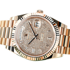 Day-Date 40mm Rose Gold Pavè Diamond Dial m228235-0036