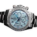Daytona 40mm Baguette Diamond Bezel IceBlue Arabic Dial 116576TBR-0005