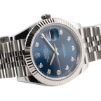 Datejust 36mm Steel & White Gold Blue Dial Diamonds m126334-0016