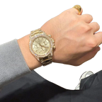 Daytona 18K Yellow Gold Gold Sundust Dial Diamond Bezel Oyster Bracelet 40 mm 126598TBR