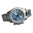 Daytona 40mm Baguette Diamond Bezel IceBlue Arabic Dial 116576TBR-0005