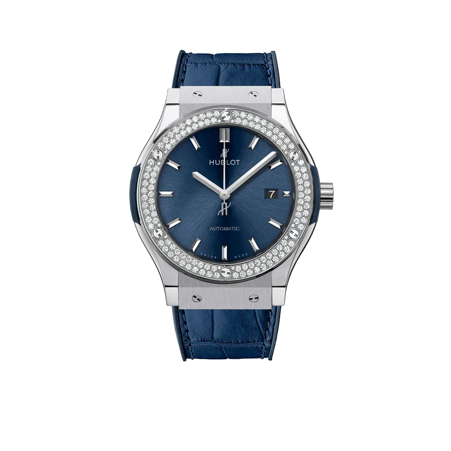 Classic Fusion Blue Titanium 42mm Diamond Benzel 542.NX.7170.LR.1104