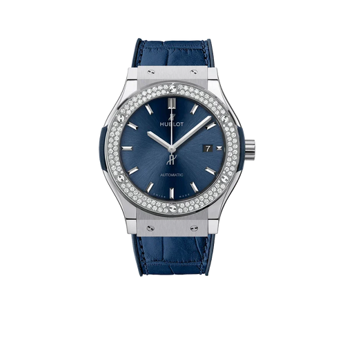 Classic Fusion Blue Titanium 42mm Diamond Benzel 542.NX.7170.LR.1104