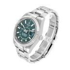 Sky-Dweller 42mm Steel White Gold Green Dial Mens Watch 336934