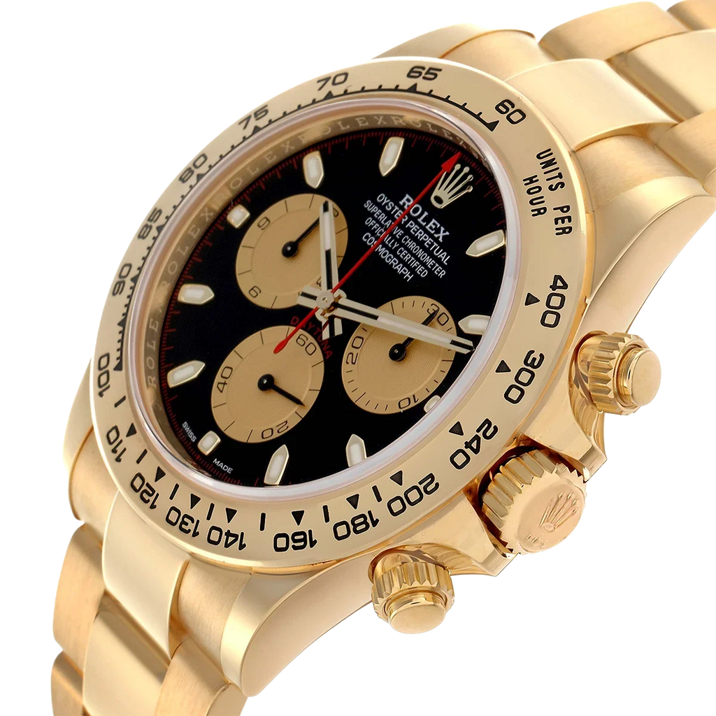 Daytona 40mm Black Dial Yellow Gold Mens Automatic Watch 116508