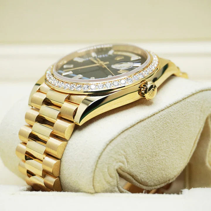 Day-Date 40mm Presidential 228348RBR Diamond Bezel Baguette Onyx Dial