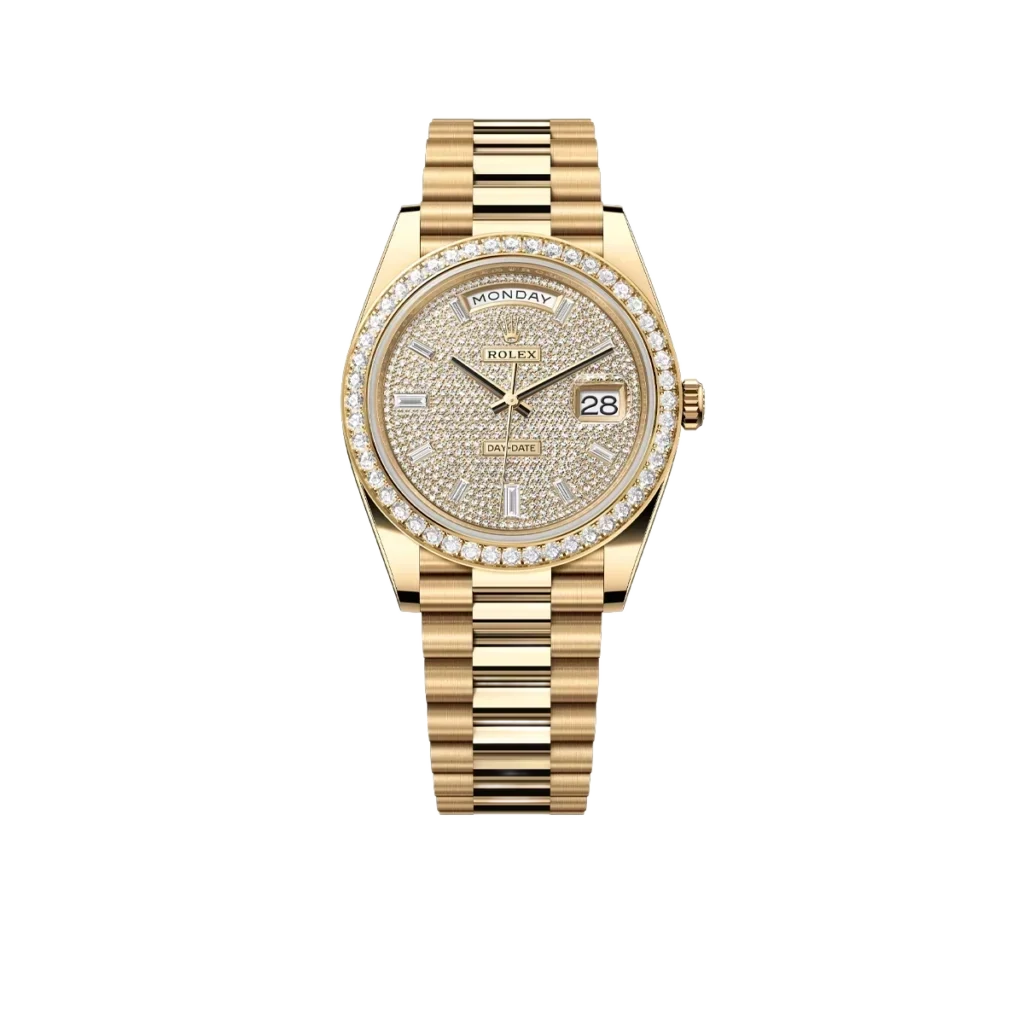 Day-Date 40 228348RBR Yellow Gold Diamond Dial Diamond Bezel