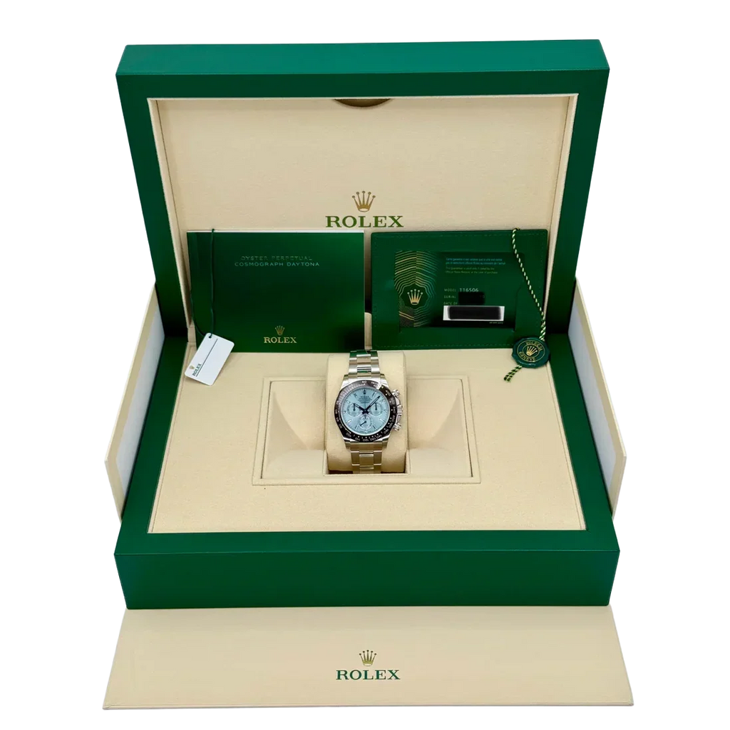 Daytona 40mm 116506 Platinum Ice Blue Diamond Baguette Dial