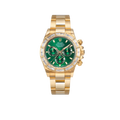 Daytona 40mm Green Dial 18K Yellow Gold Baguette Diamond Bezel Watch 116568BR (Super Clone)