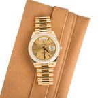 Day-Date 40 228348RBR Yellow Gold Diamond Bezel Champagne Roman Dial