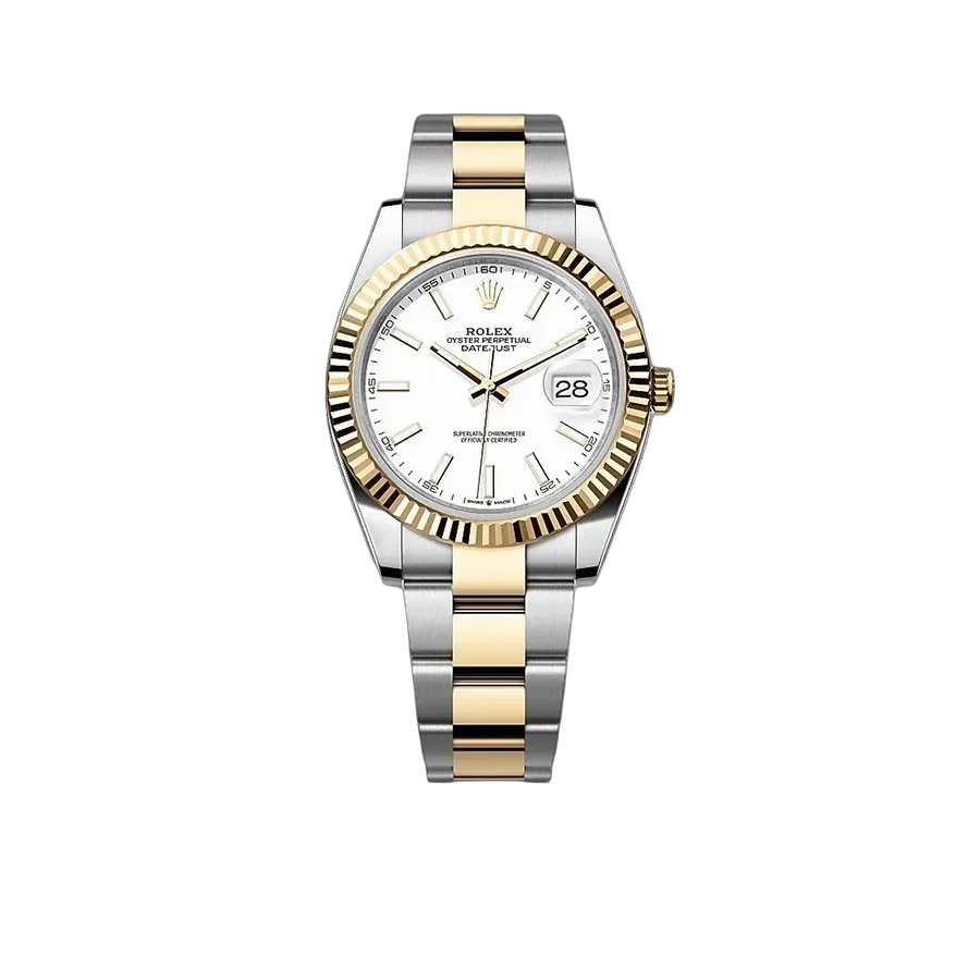 Datejust 41mm White Dial, Yellow Roleso 126333-0015