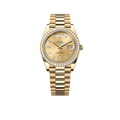 Day-Date 40mm 228348RBR Yellow Gold Diamond Bezel Champagne Diamond Dial