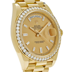 Day-Date 40mm 228348RBR Yellow Gold Diamond Bezel Champagne Diamond Dial