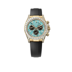 Daytona 126538TBR Yellow Gold Turquoise Stone Dial Diamond Bezel Oysterflex