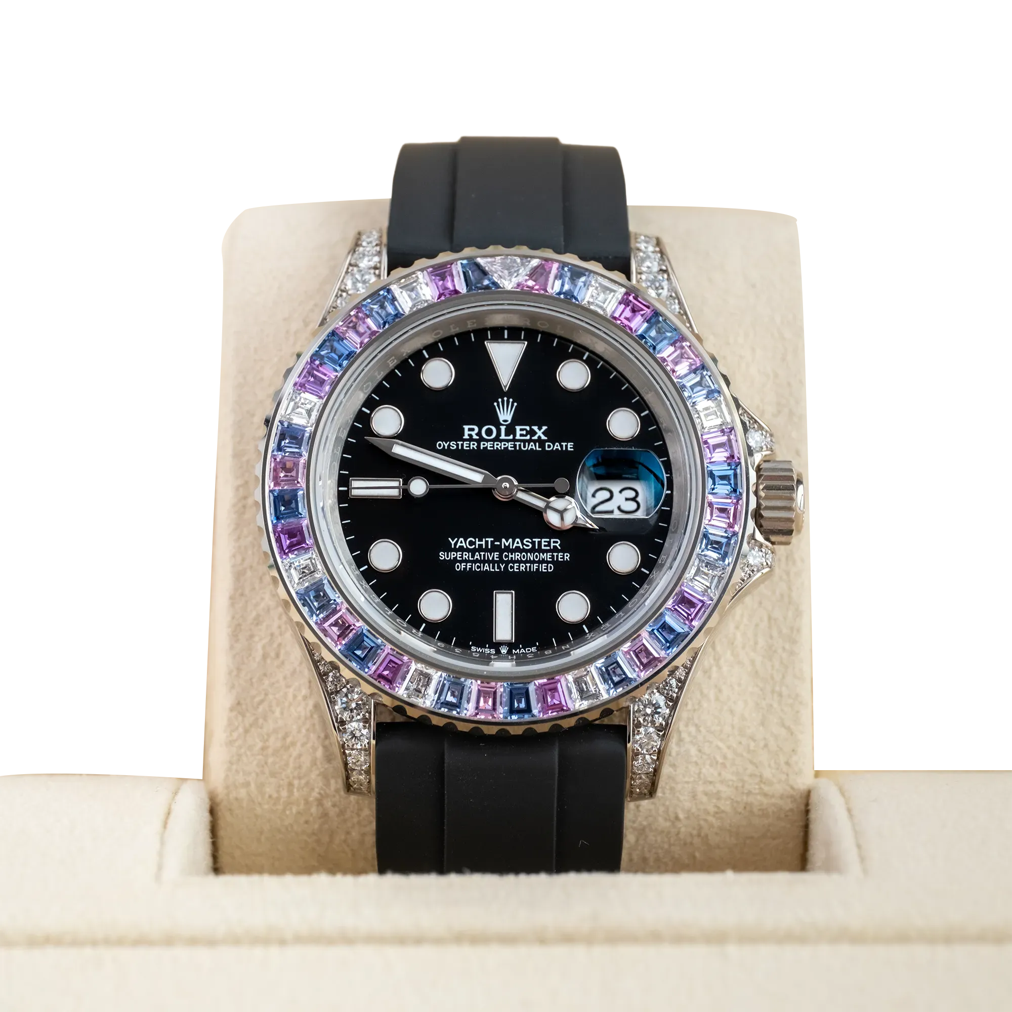 Yacht-Master Cotton Candy 40mm White Gold Black Dial Oysterflex 126679SABR