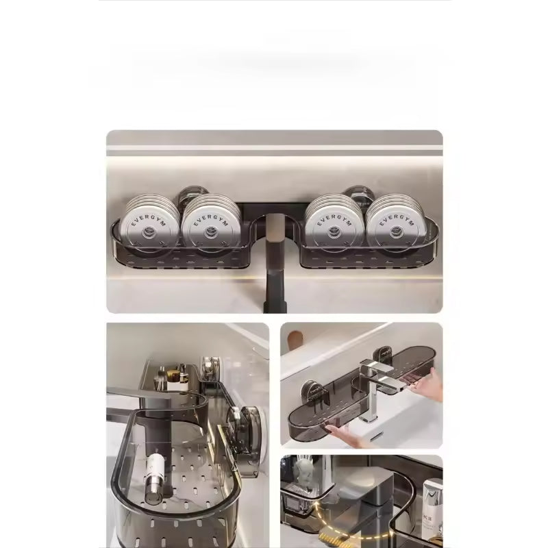 Suction Cup Acrylic Sink Shelf – No-Drill Wall Storage