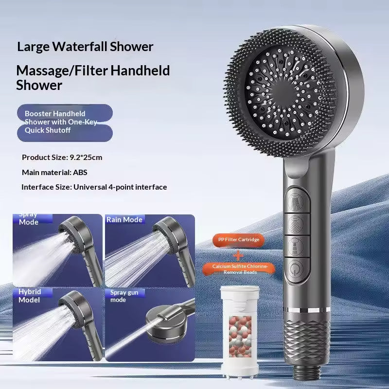 High-Pressure Shower Head – 4 Modes with Filtration