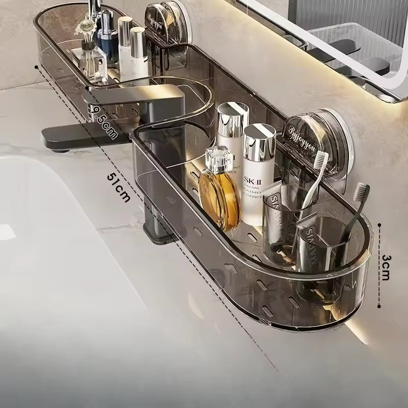 Suction Cup Acrylic Sink Shelf – No-Drill Wall Storage