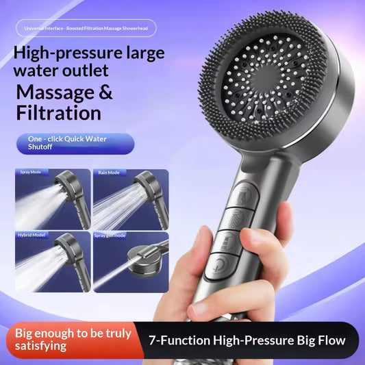 High-Pressure Shower Head – 4 Modes with Filtration