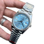 Day-Date 40mm Ice Blue Dial Baguette Set Bezel 228396TBR