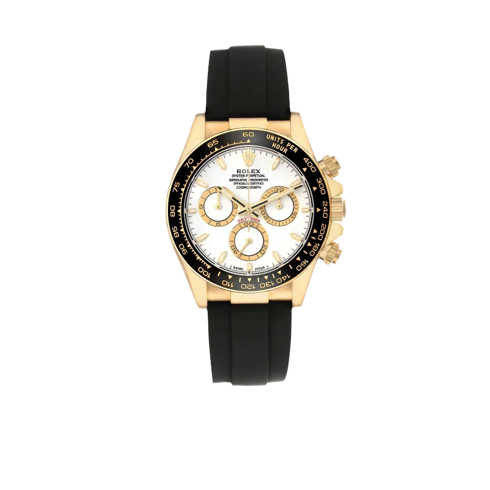 Daytona 40mm Yellow Gold White Dial Mens Watch 126518