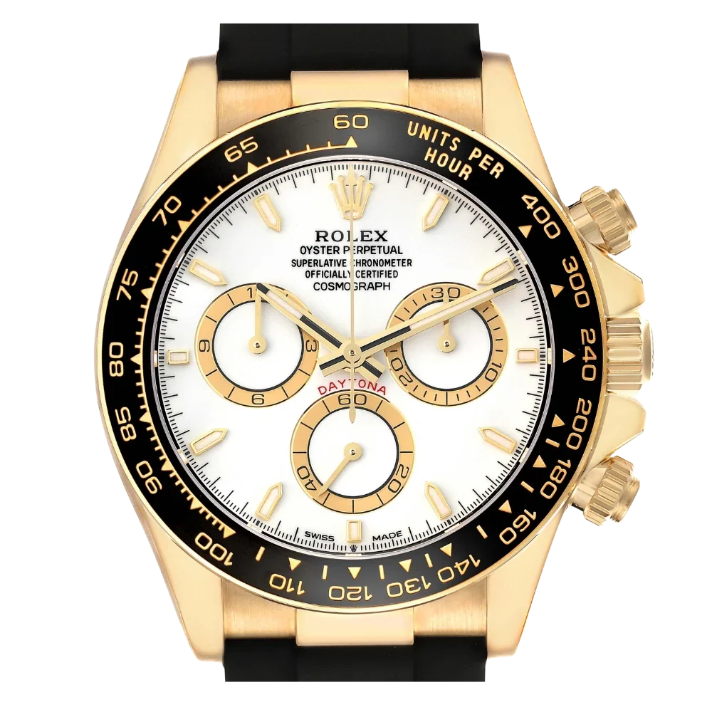 Daytona 40mm Yellow Gold White Dial Mens Watch 126518