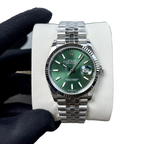 Datejust 41mm Steel White Gold Mint Green Dial Mens Watch 126334-0028