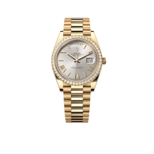 Day-Date 40 mm Yellow Gold Diamond Bezel Silver Dial M228348rbr-0007