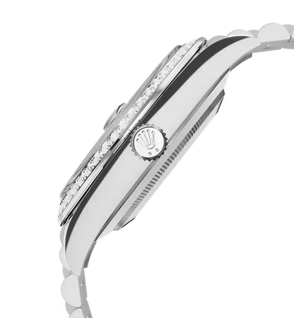Day-Date 40mm Silver Dial 18 kt White Gold Diamonds 228349RBR-0001