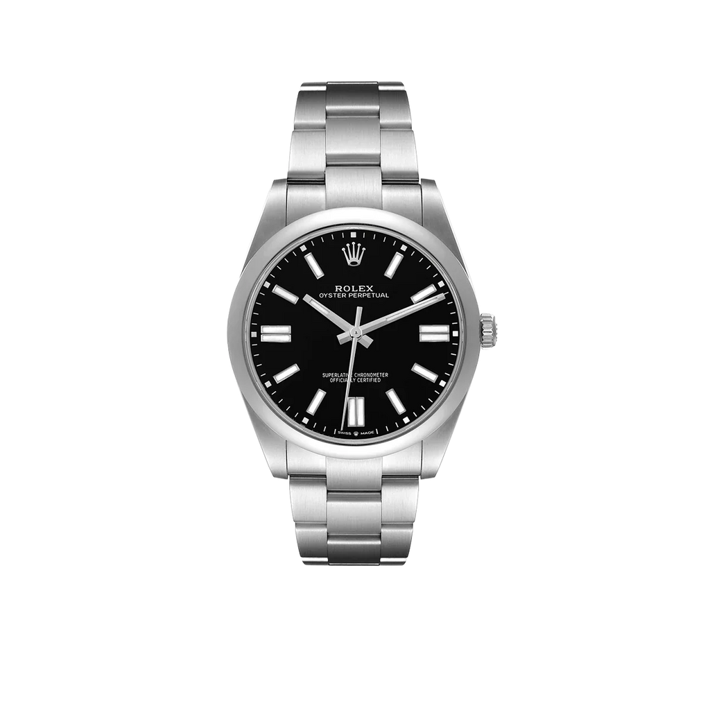 Oyster Perpetual 41mm Black Dial Steel Mens Watch 124300