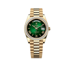Day-Date 40mm | 18k yellow gold President bracelet | Green ombré dial Diamond bezel | Mens Watch 228398TBR
