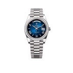 Day-date Oyster Perpetual 40mm White Gold Blue Ombré Dial, Diamond-set bezel M228349RBR-0045