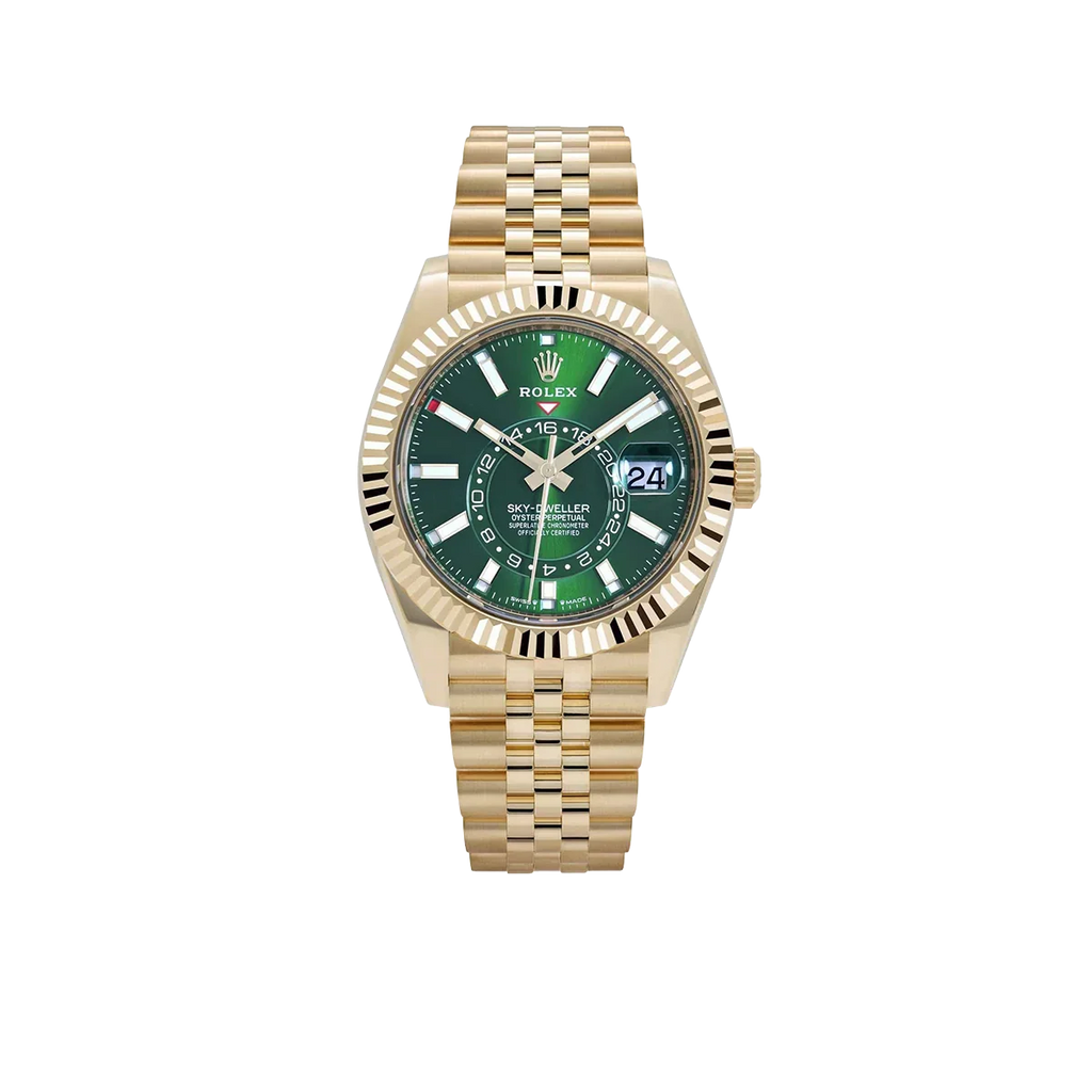 Sky-Dweller 42mm Yellow Gold Bright Green Dial Jubilee 336938 (2025)