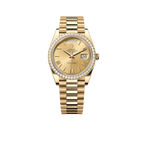 Day-Date 40 228348RBR Yellow Gold Diamond Bezel Champagne Roman Dial