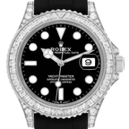 Yacht-Master 42mm White Gold and Diamond-Set / Black / Oysterflex