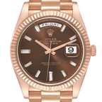 President Day-Date 40mm Rose Gold Chocolate Diamond Watch 228235